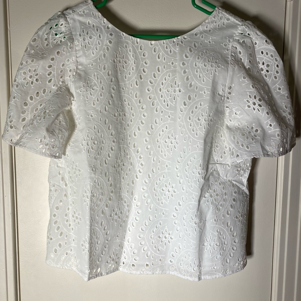 White Eyelet Top